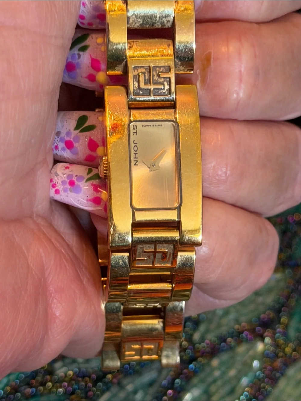 Vintage St John Gold Tone Stainless Ladies Watch